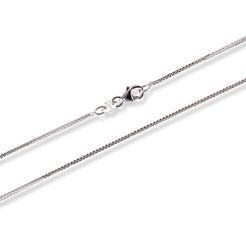 18ct White Gold Foxtail Chain with Lobster Clasp C-3804 - Minar Jewellers