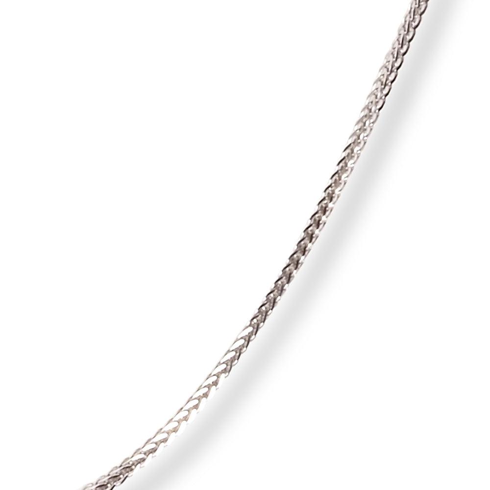 18ct White Gold Foxtail Chain with Lobster Clasp C-3804