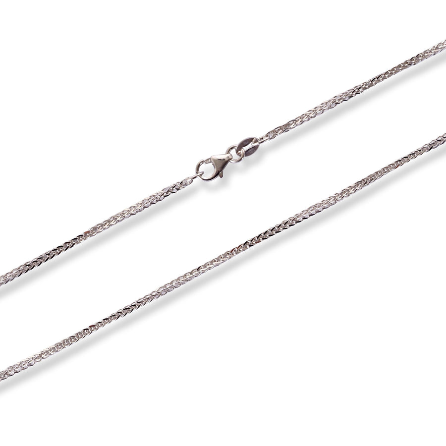 18ct White Gold Foxtail Chain with Lobster Clasp C-3805