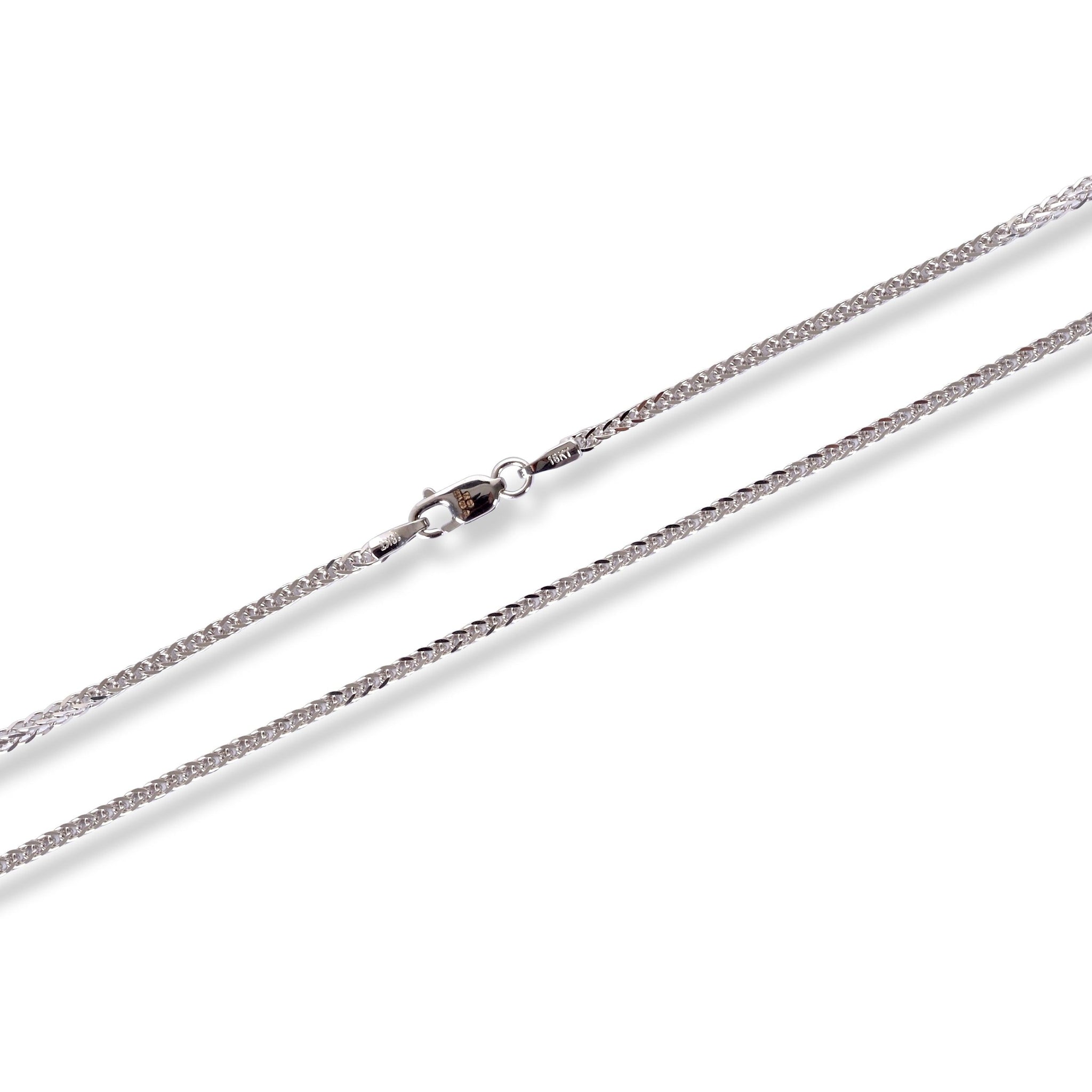 18ct White Gold Foxtail Chain with Lobster Clasp C-3802