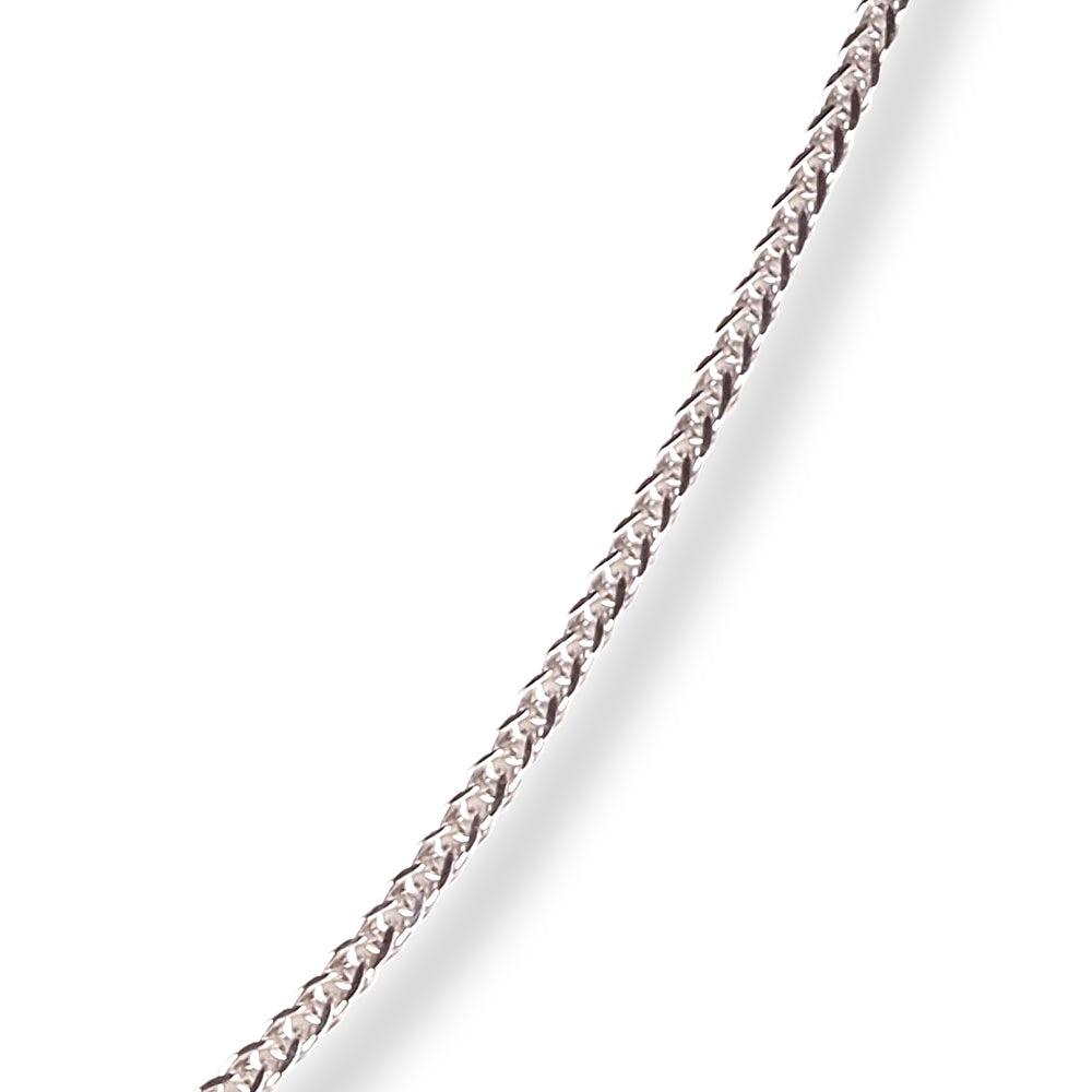 18ct White Gold Foxtail Chain with Lobster Clasp C-3805