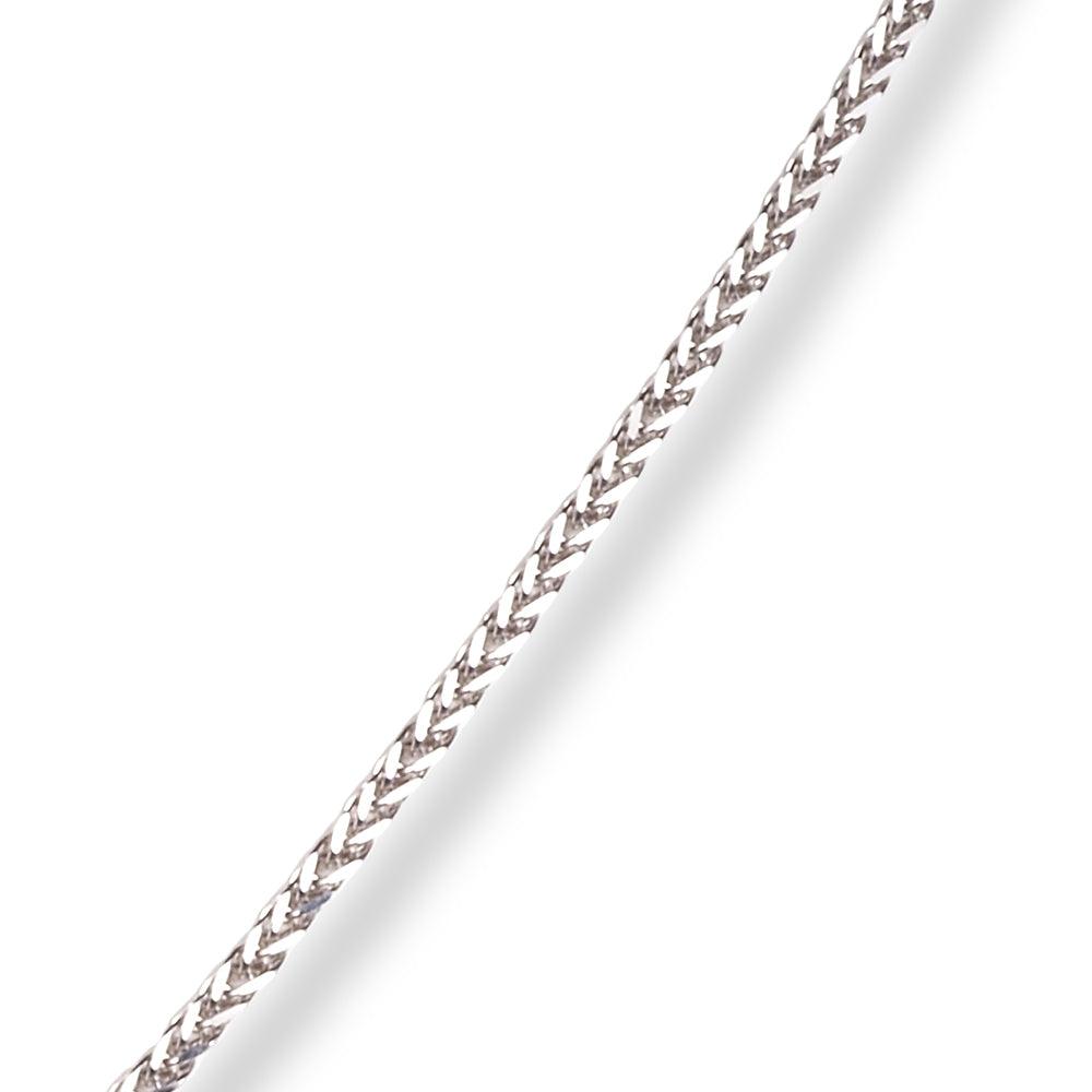 18ct White Gold Foxtail Chain with Lobster Clasp C-3802