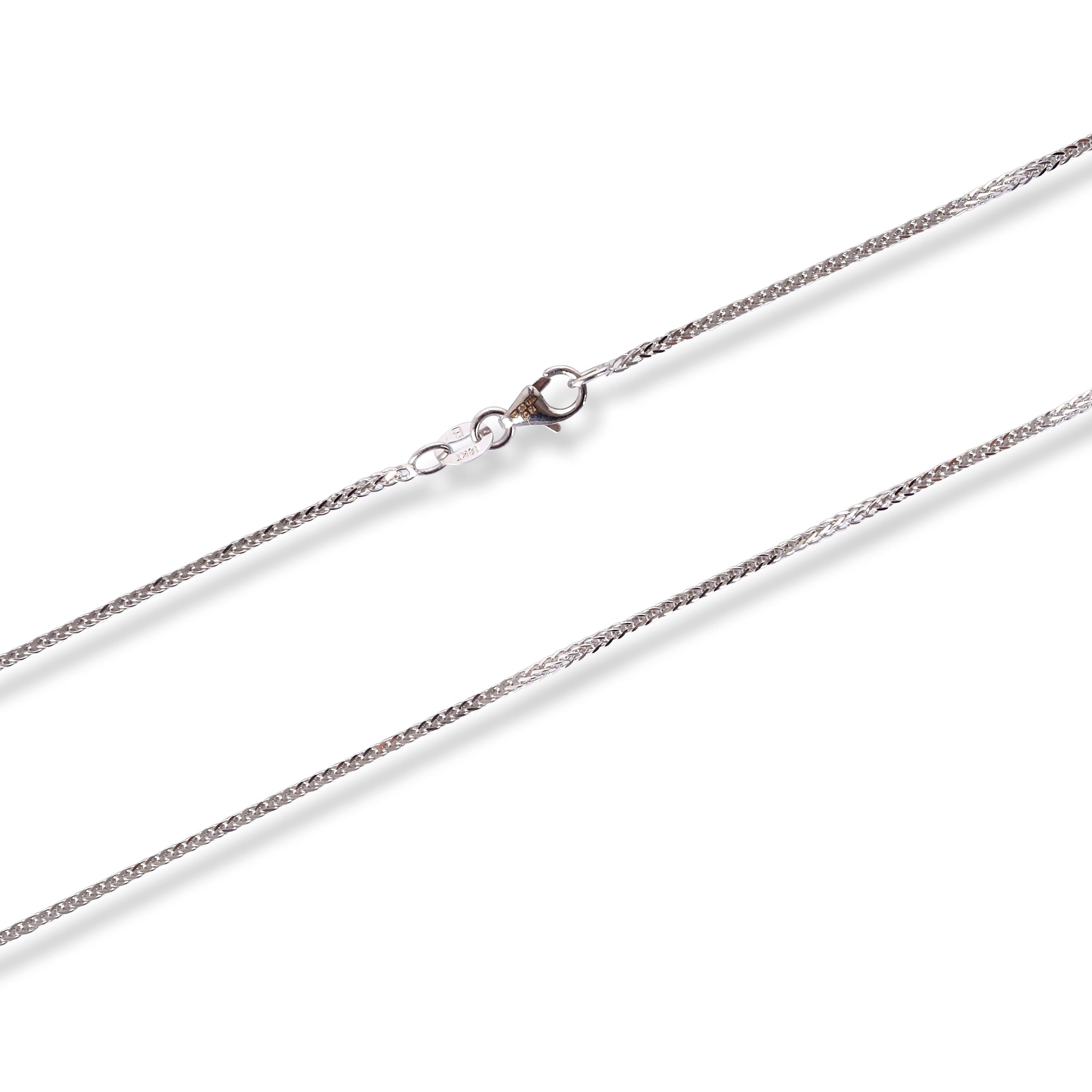 18ct White Gold Foxtail Chain with Lobster Clasp C-3803 - Minar Jewellers