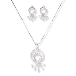 18ct White Gold Set with Cubic Zirconia Stones PS8061 - Minar Jewellers