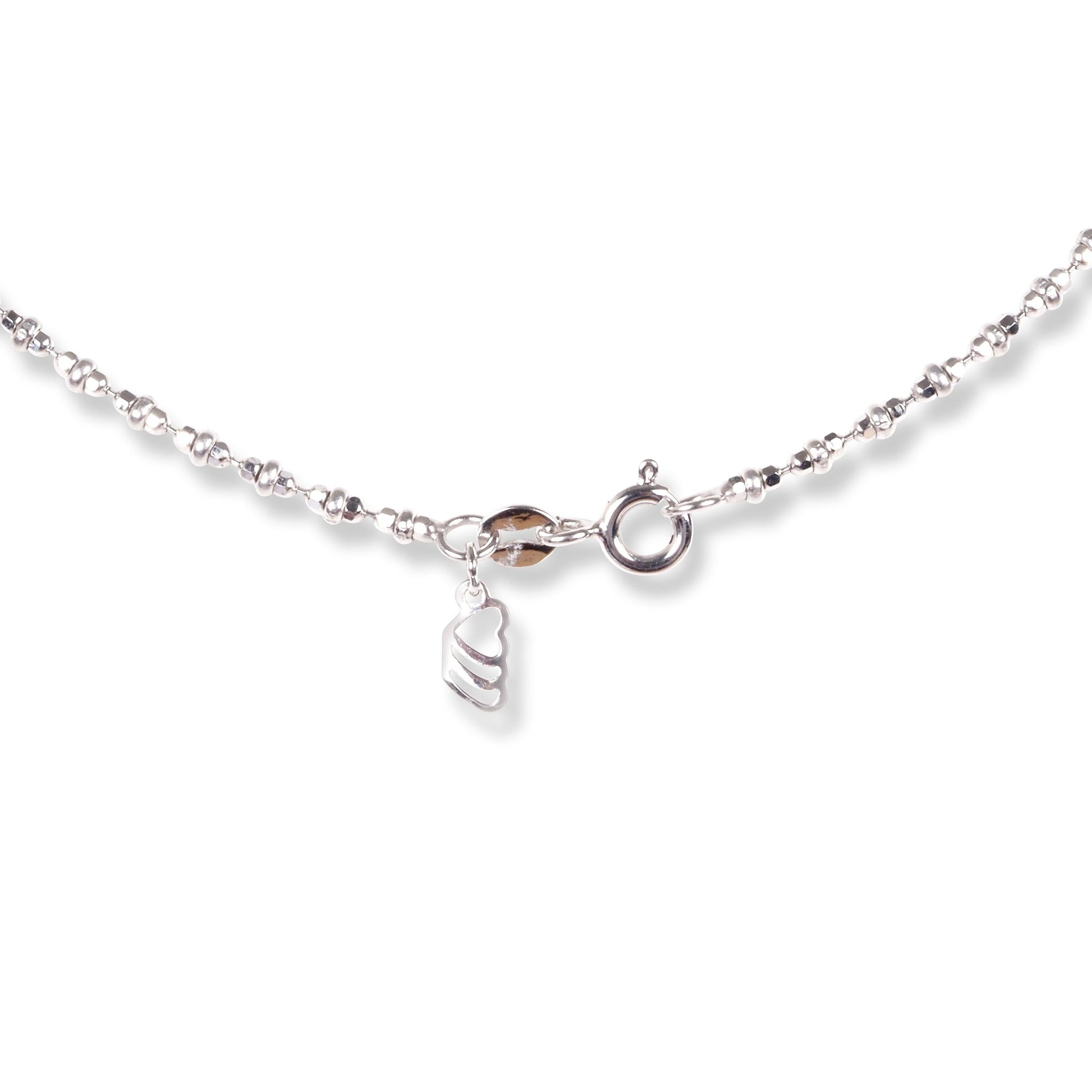 18ct White Gold Set with Cultured Pearl & Cubic Zirconia Stones (Pendant + Chain + Stud Earrings)