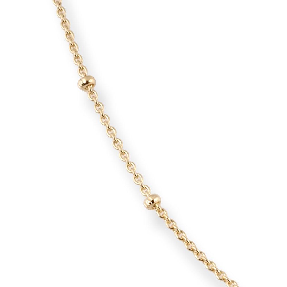 18ct Yellow Gold Beaded Necklace with Lobster Clasp N-7942 - Minar Jewellers