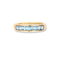 18ct Yellow Gold Blue Topaz Ring LR-5664 - Minar Jewellers