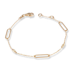18ct Yellow Gold Bracelet with Links, Beads and Lobster Clasp LBR-8489 - Minar Jewellers
