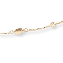 18ct Yellow Gold Bracelet with Two Typed of Beads and Lobster Clasp LBR-8488 - Minar Jewellers