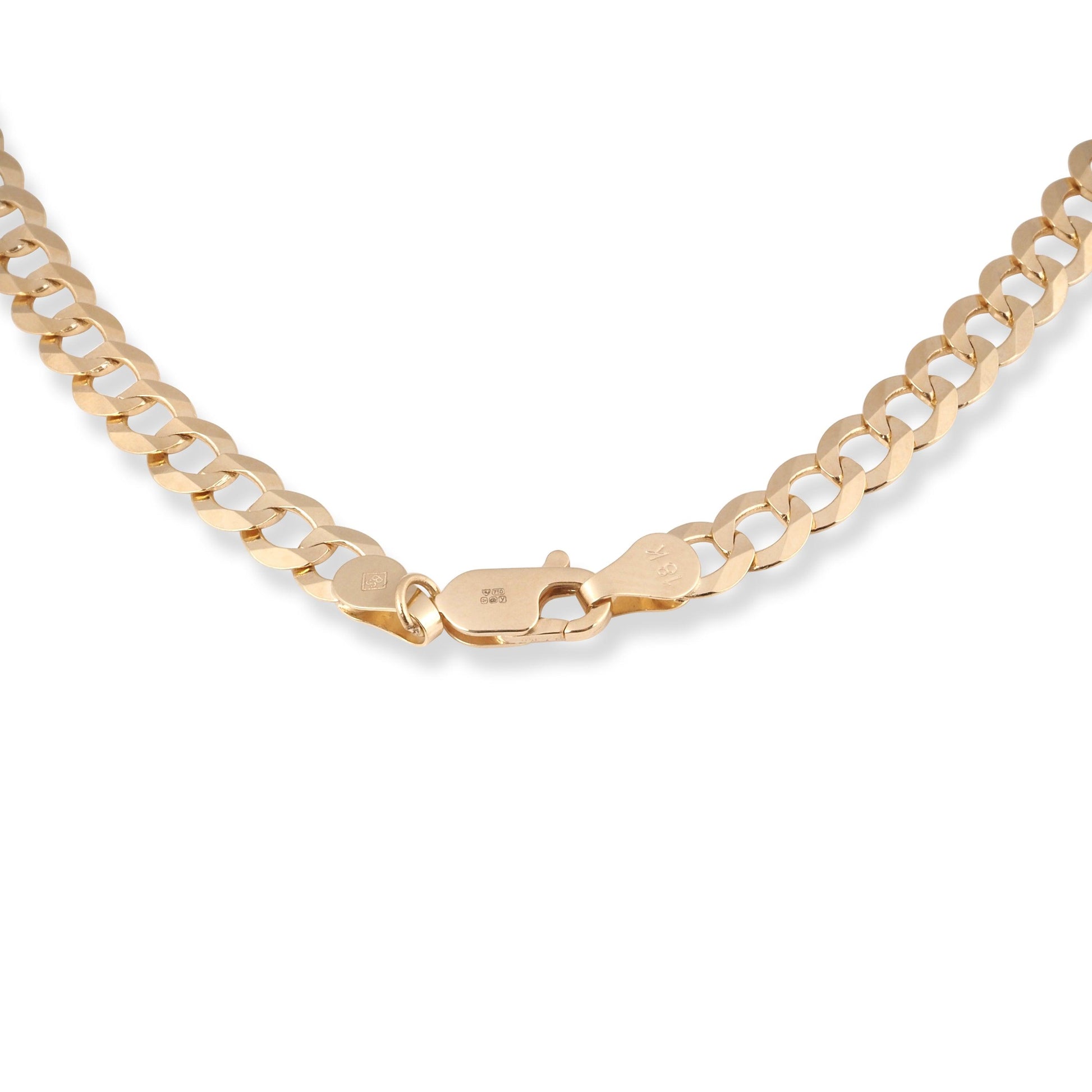 18ct Yellow Gold Curb Link Chain with Lobster Clasp C-3813 - Minar Jewellers