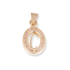18ct Yellow Gold Dainty Initial 'C' Pendant with Cubic Zirconia Stones P-7966-C - Minar Jewellers