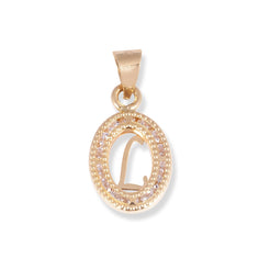 18ct Yellow Gold Dainty Initial 'L' Pendant with Cubic Zirconia Stones P-7966-L - Minar Jewellers