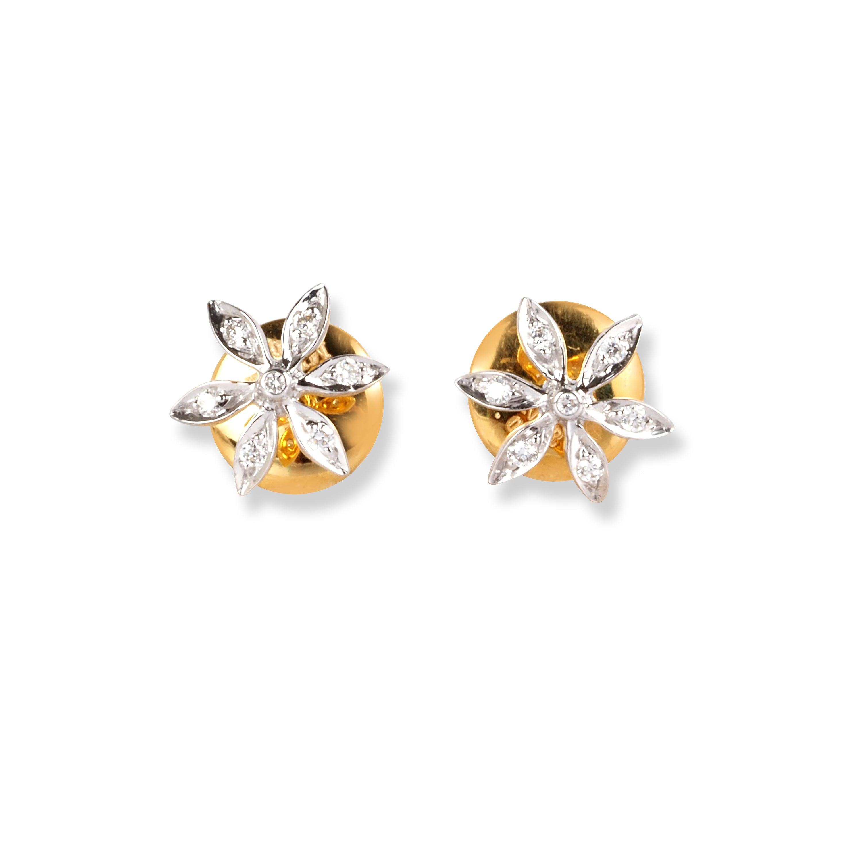 18ct Yellow Gold Diamond Earrings MCS6079 - Minar Jewellers