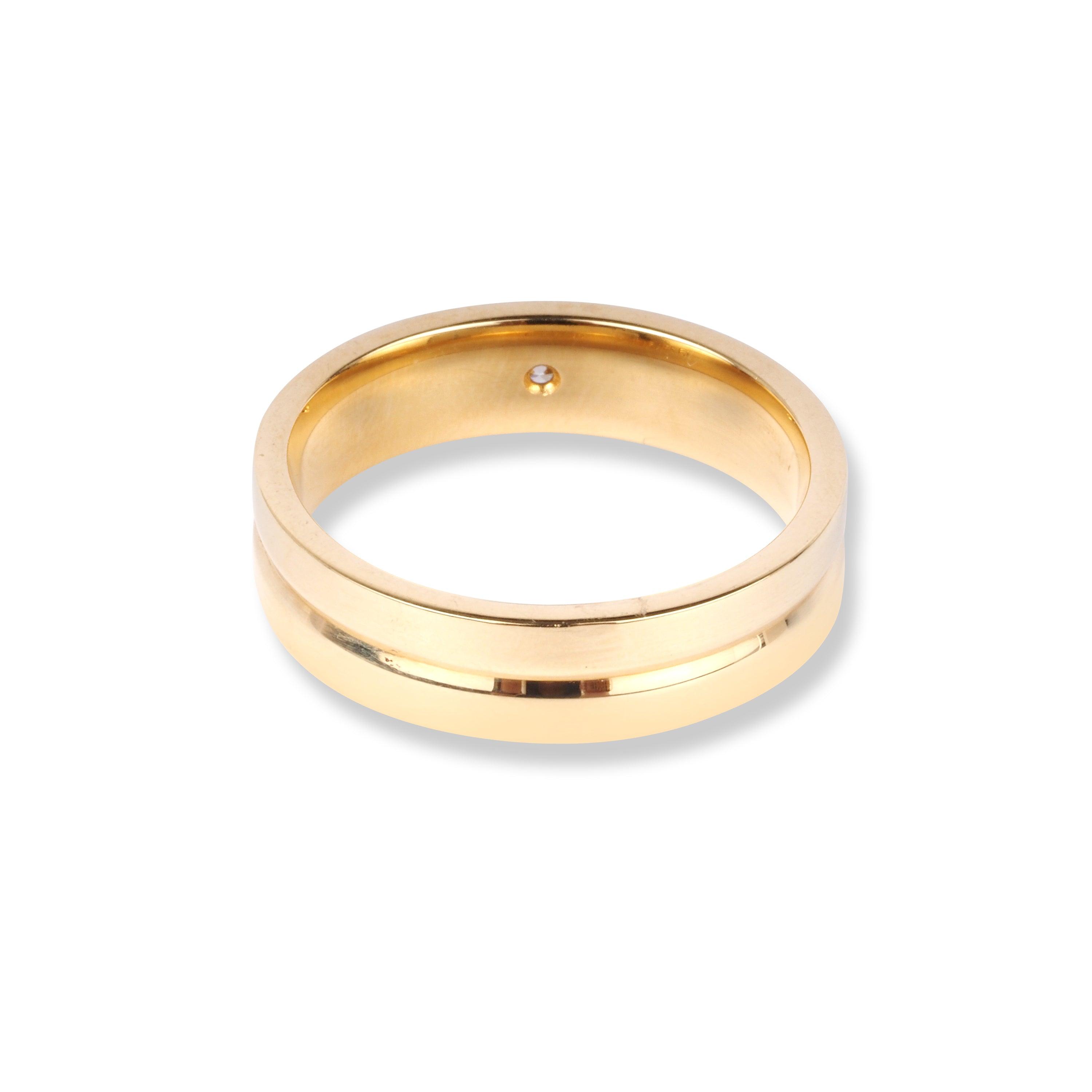 18ct Yellow Gold Diamond Gents Ring XD686 - Minar Jewellers