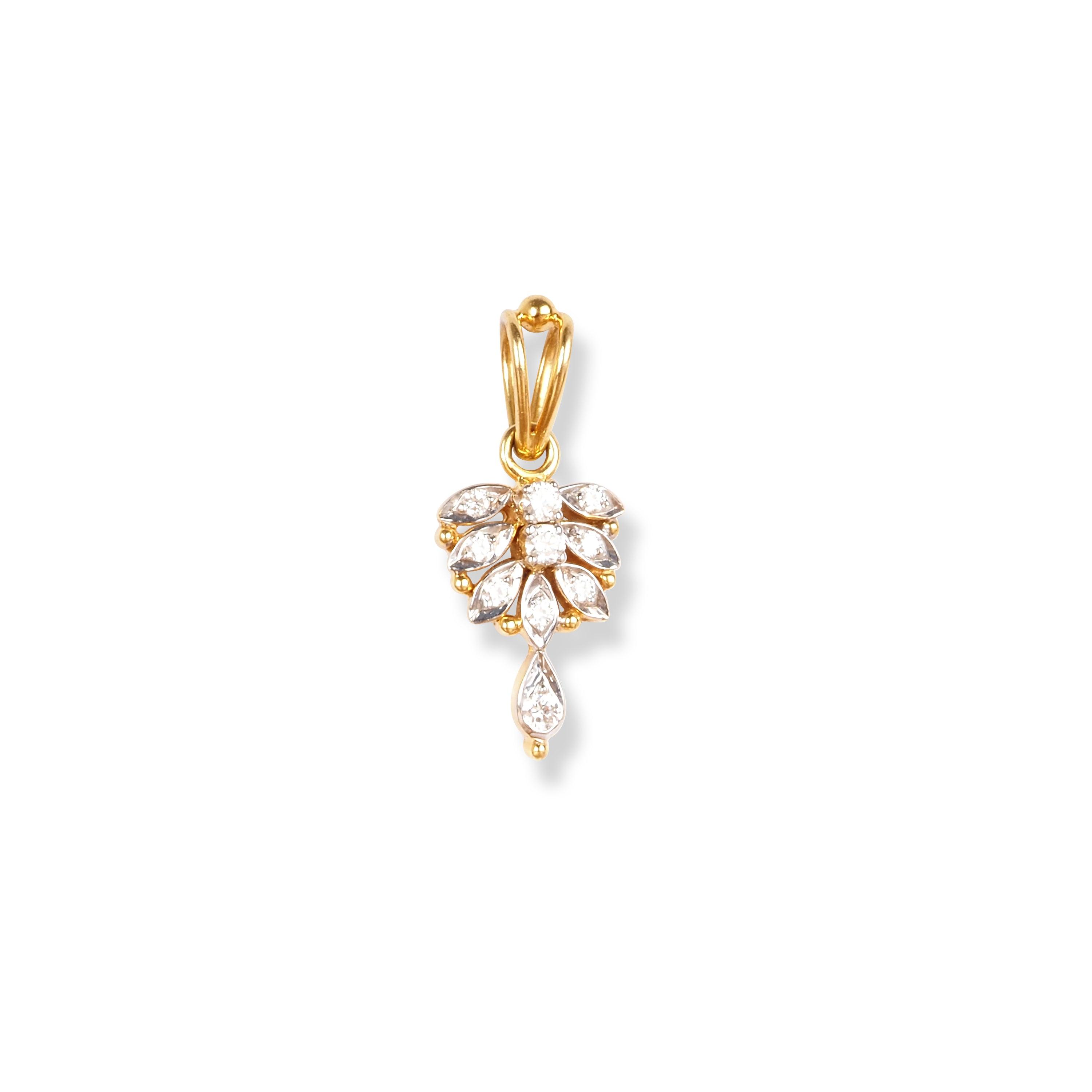 18ct Yellow Gold Diamond Pendant P-7939 - Minar Jewellers