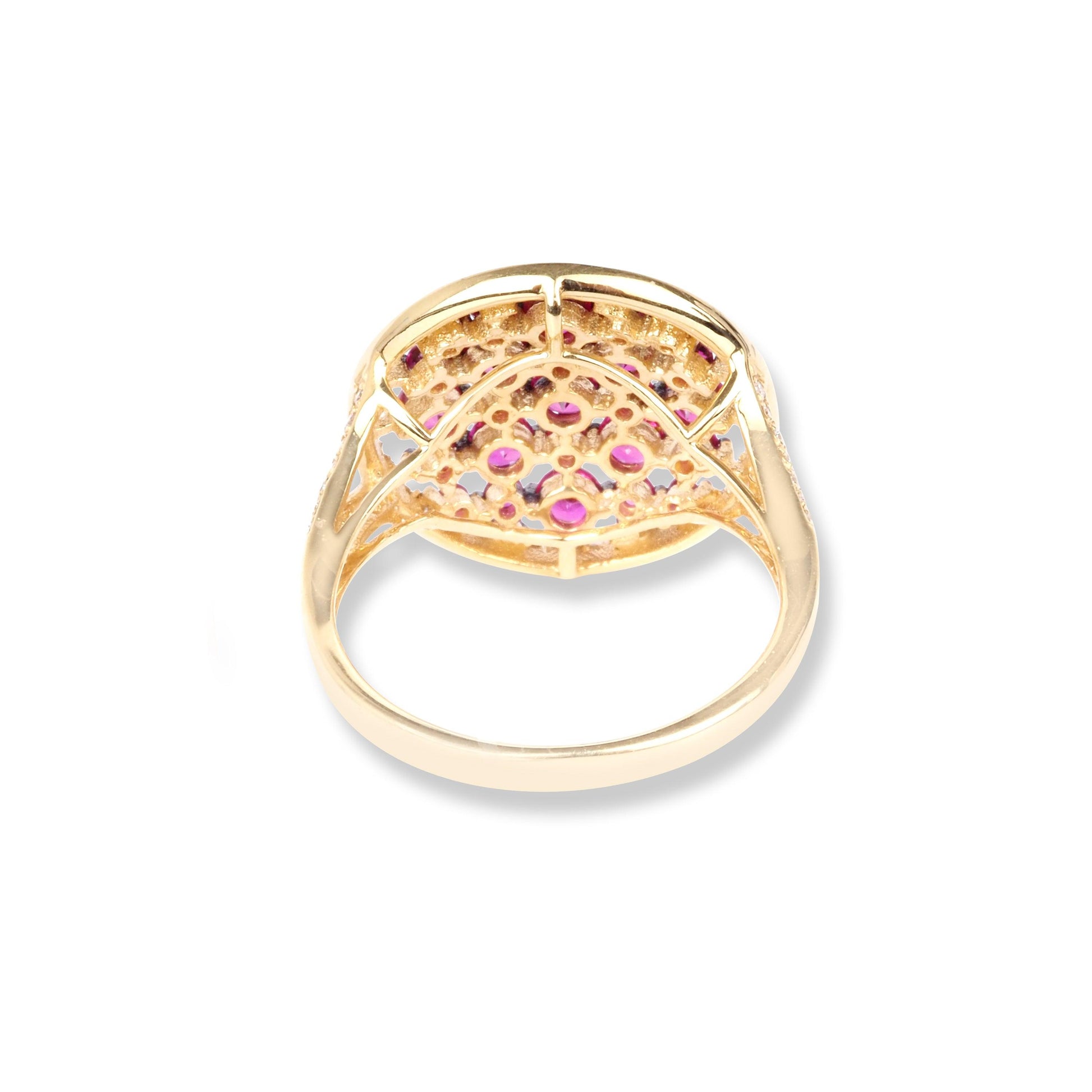18ct Yellow Gold Diamond and Ruby Dress Ring HF04968R-R-R - Minar Jewellers