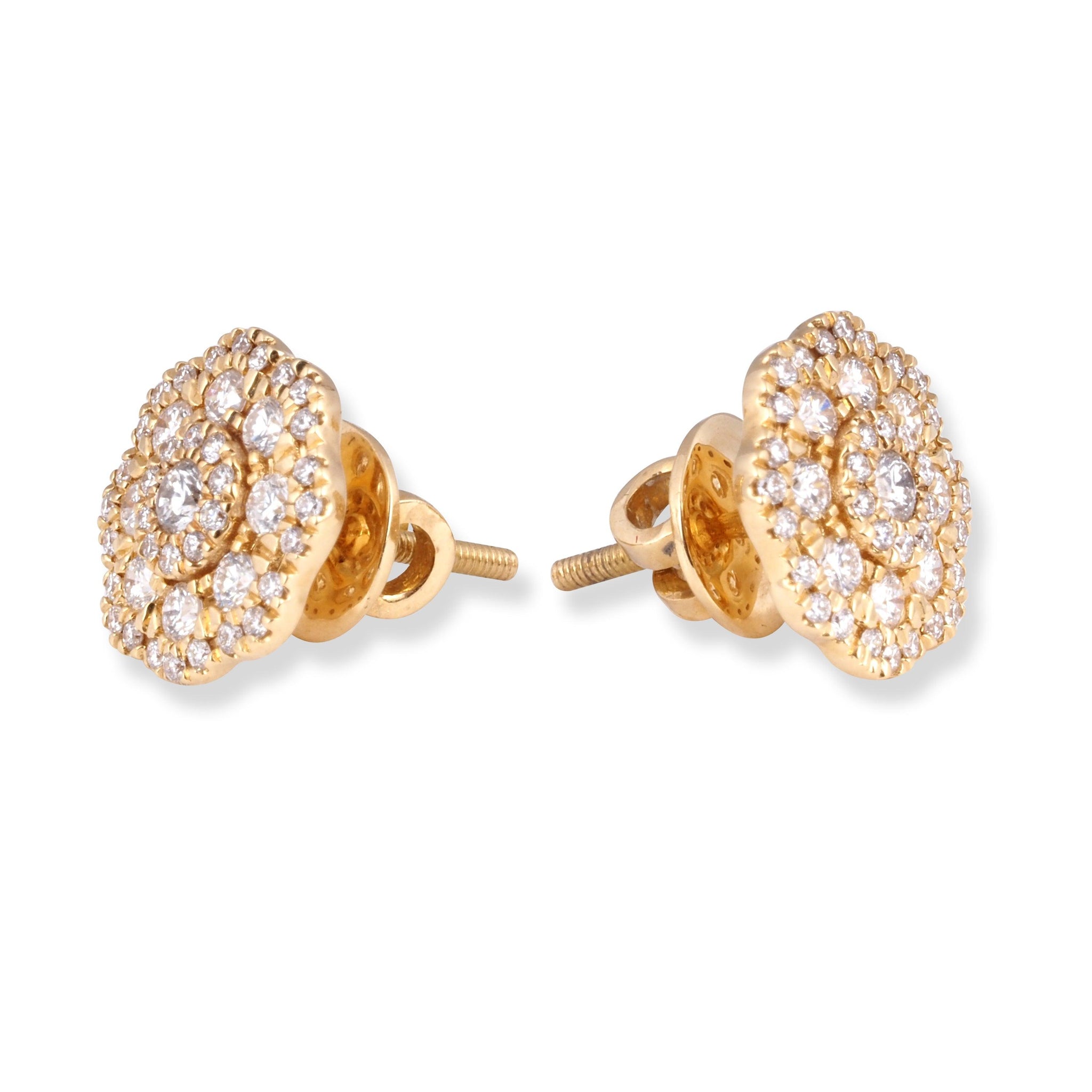 18ct Yellow Gold Diamond Stud Earrings ERZ4847