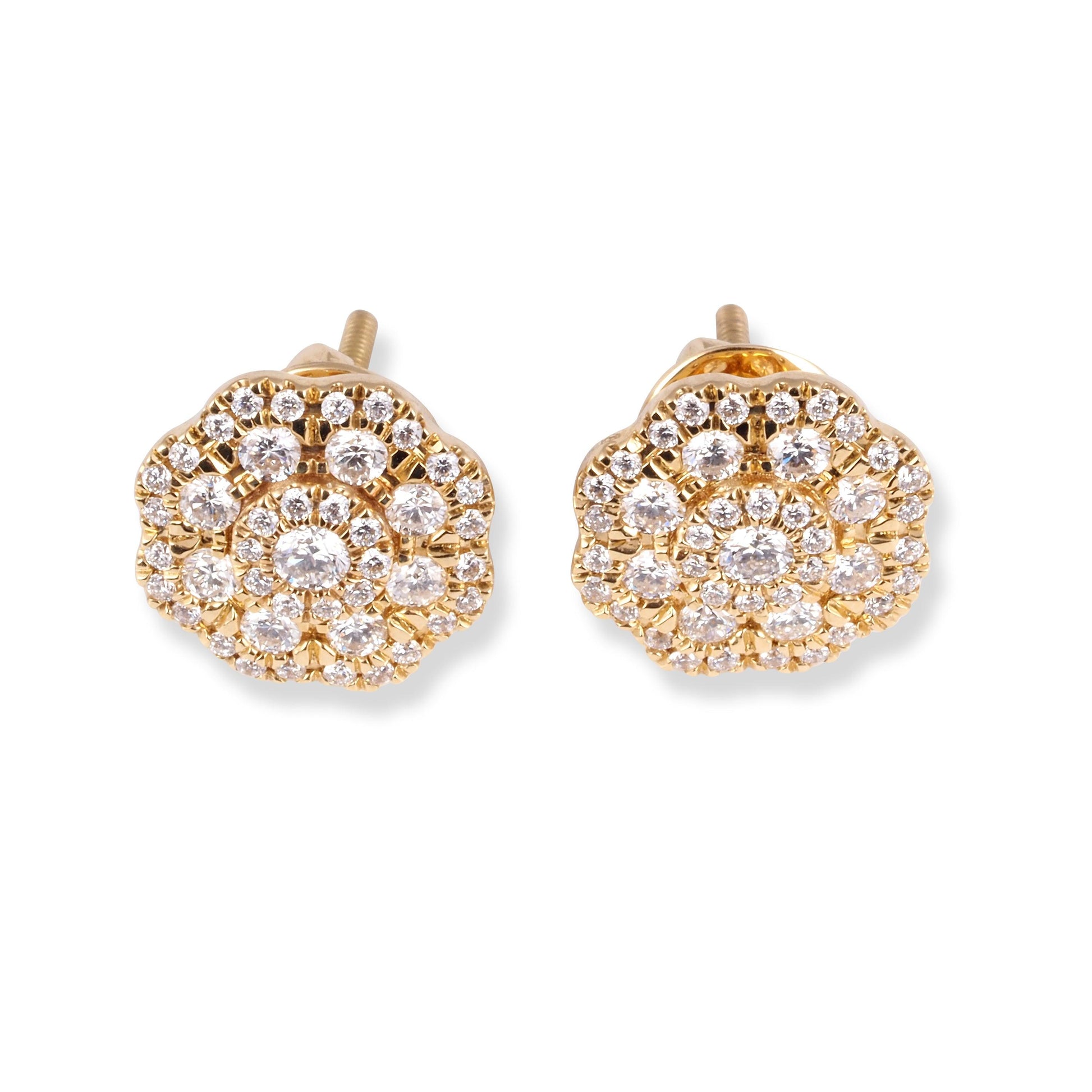 18ct Yellow Gold Diamond Stud Earrings ERZ4847 - Minar Jewellers