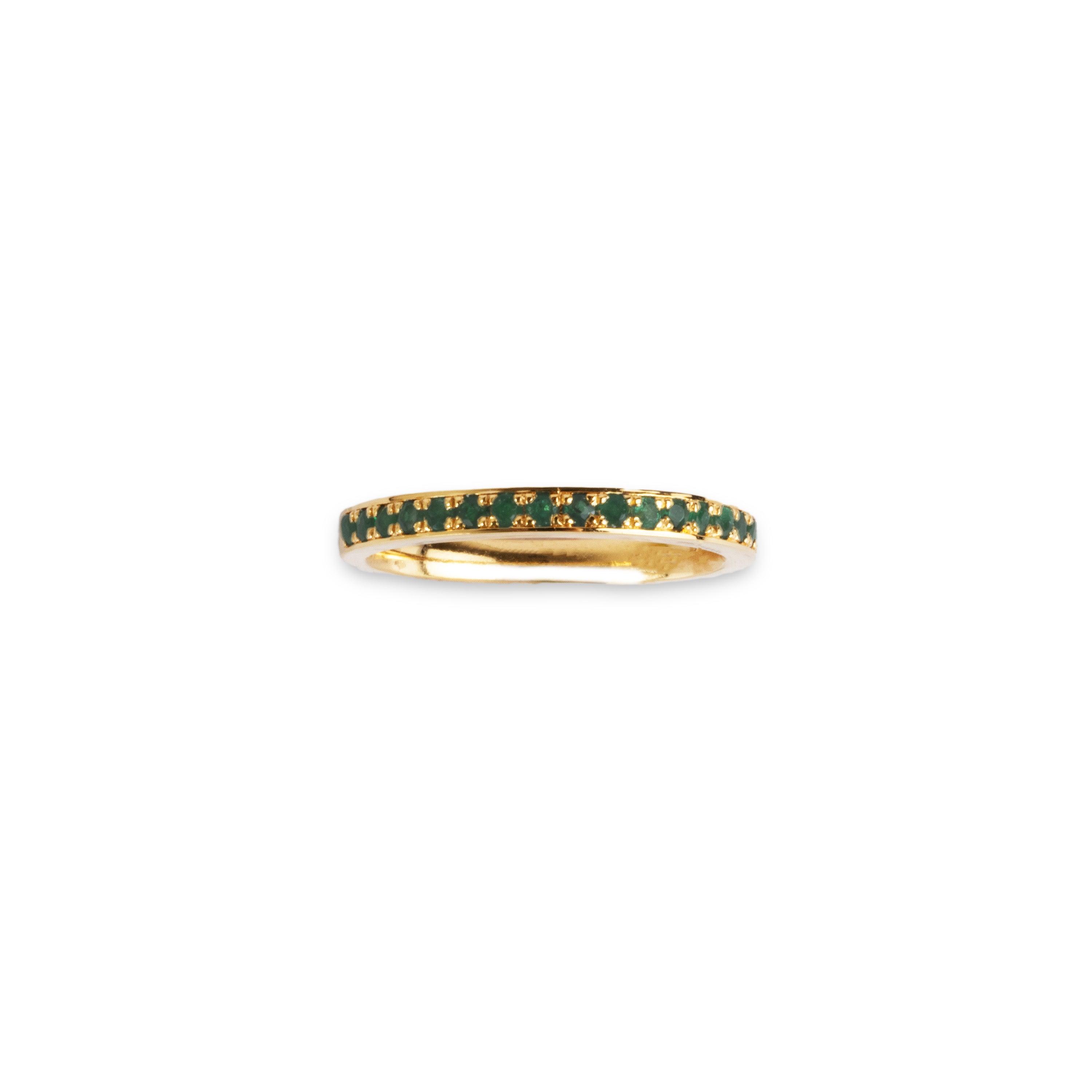 18ct Yellow Gold Emerald Half-Eternity Band LR-6677 - Minar Jewellers