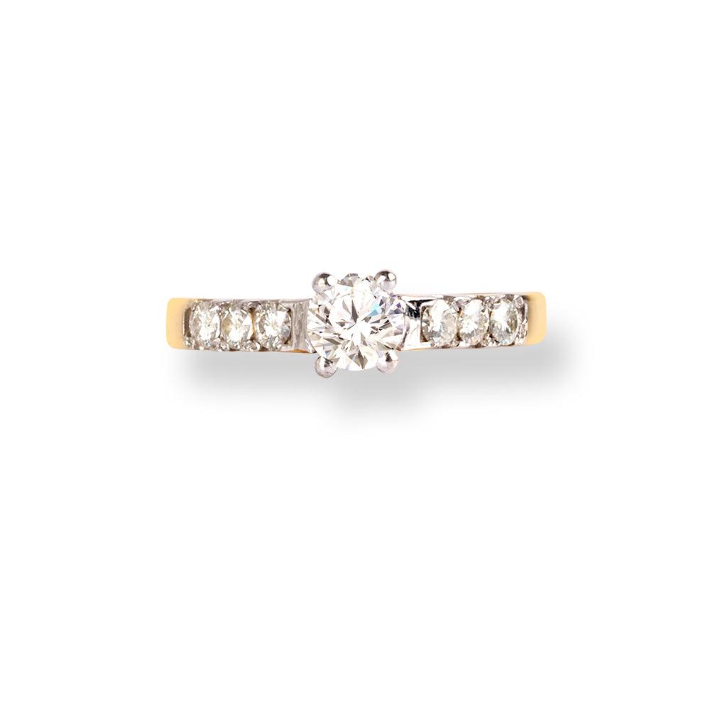 18ct Yellow Gold Engagement Diamond Ring LR-6660 - Minar Jewellers