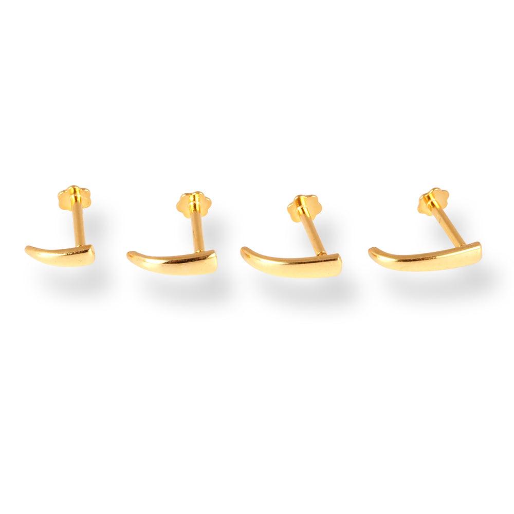 18ct Yellow Gold Faux Nose Ring Screw Back Nose Stud (6mm - 10mm) NIP-5-610 - Minar Jewellers