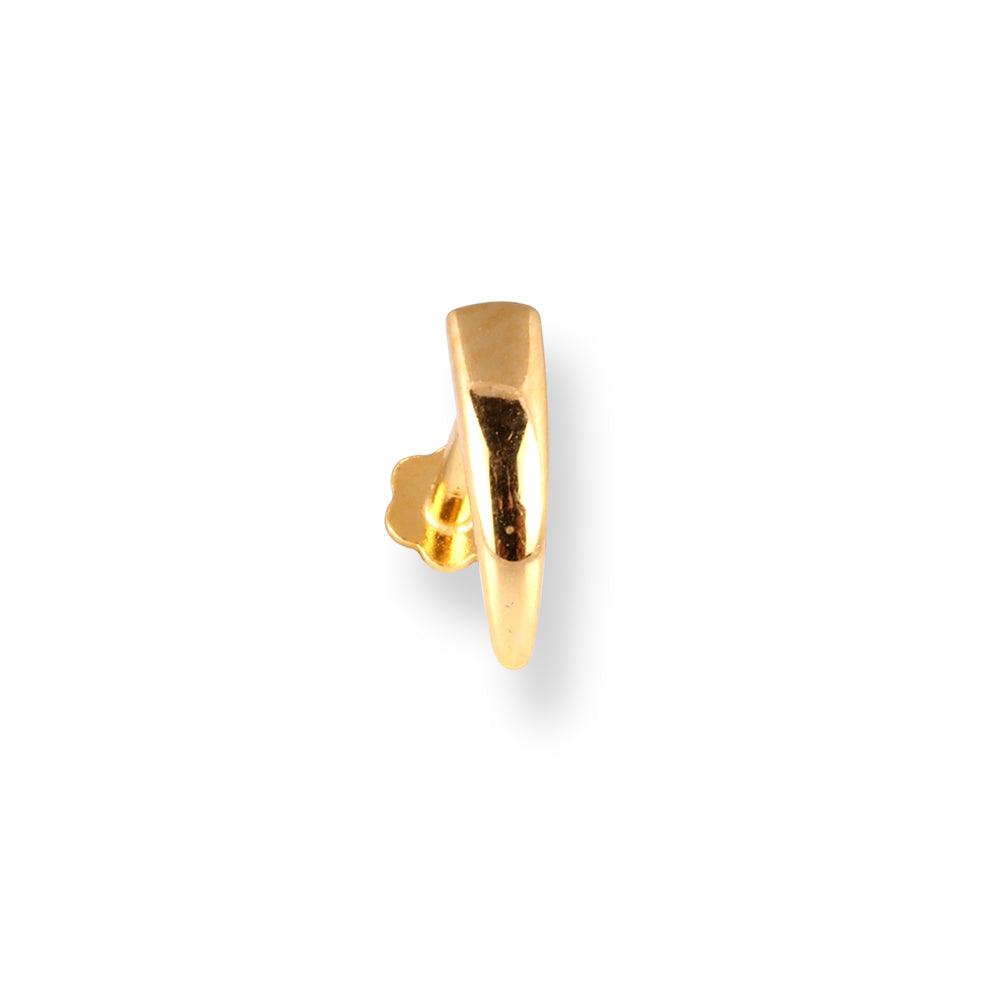 18ct Yellow Gold Faux Nose Ring Screw Back Nose Stud (6mm - 10mm) NIP-5-610 - Minar Jewellers