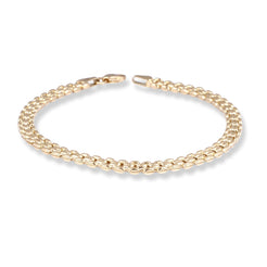 18ct Yellow Gold Flat Bracelet with Lobster Clasp LBR-8490 - Minar Jewellers