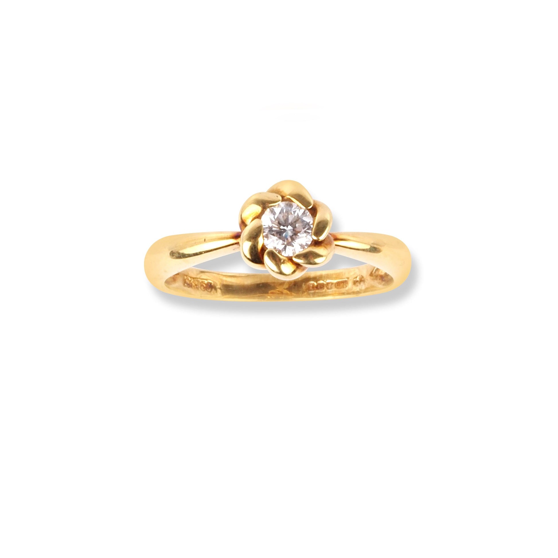 18ct Yellow Gold Flower Design Diamond Ring YPR4899A - Minar Jewellers