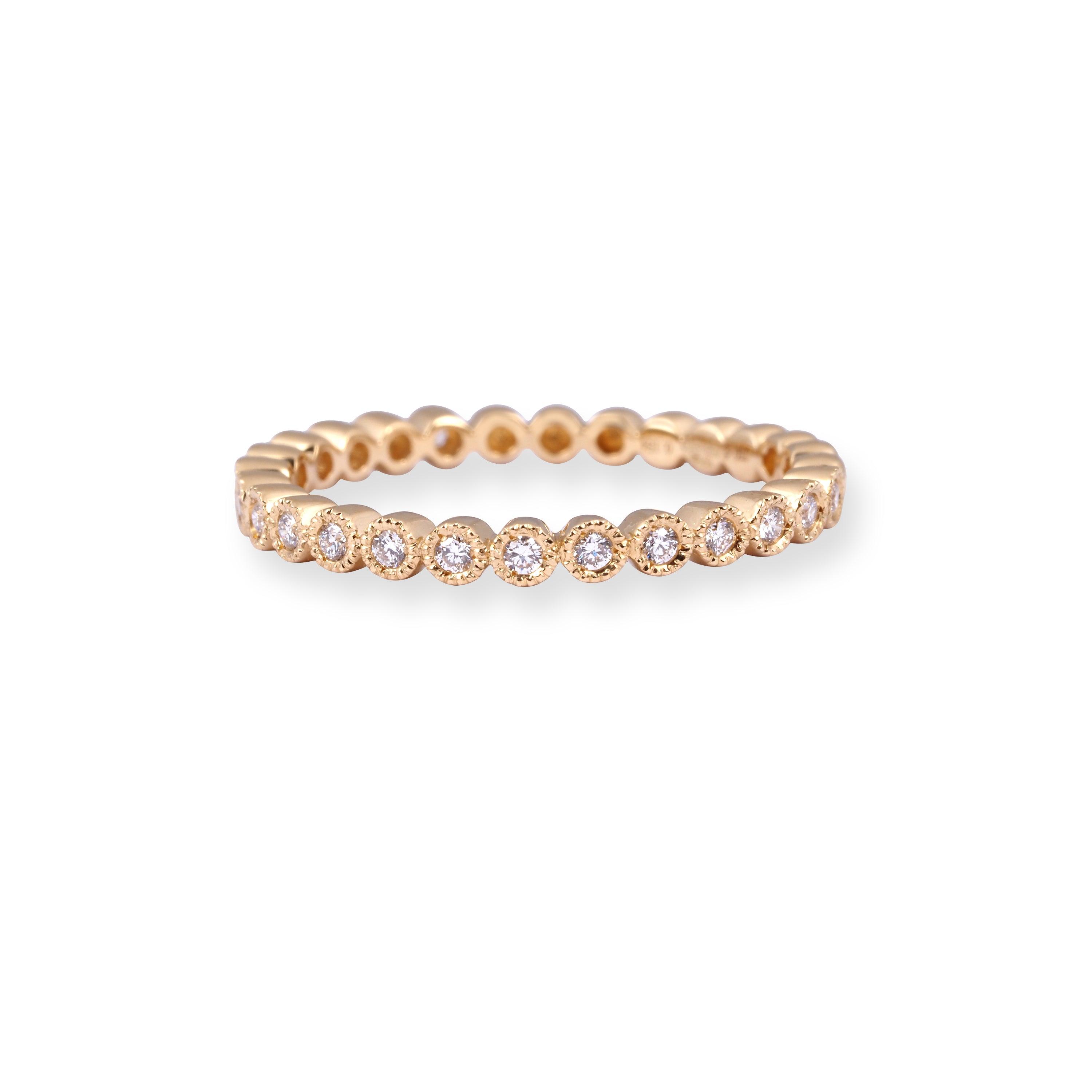 18ct Yellow Gold Half Eternity Bezel Diamond Ring LR-7012 - Minar Jewellers