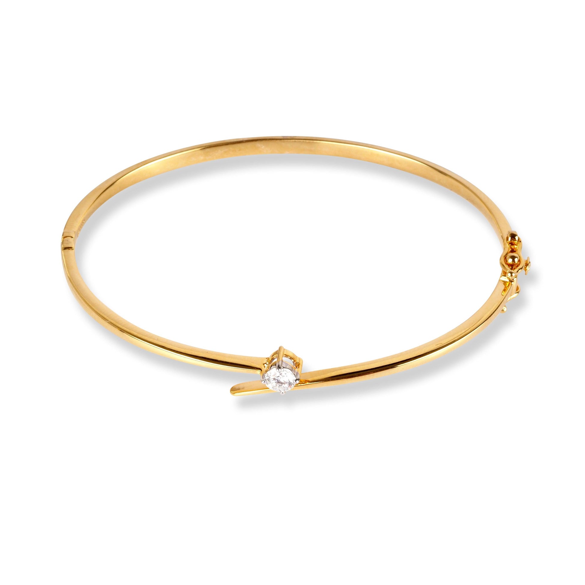 18ct Yellow Gold Openable Diamond Bangle MCS6843 - Minar Jewellers