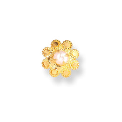 18ct Yellow Gold Screw Back Nose Stud with a Cultured Pearl NIP-6-770a - Minar Jewellers