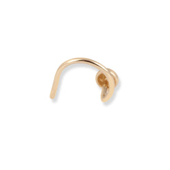 18ct Yellow Gold Wire Back Nose Stud with Cone Design NS-7565 - Minar Jewellers
