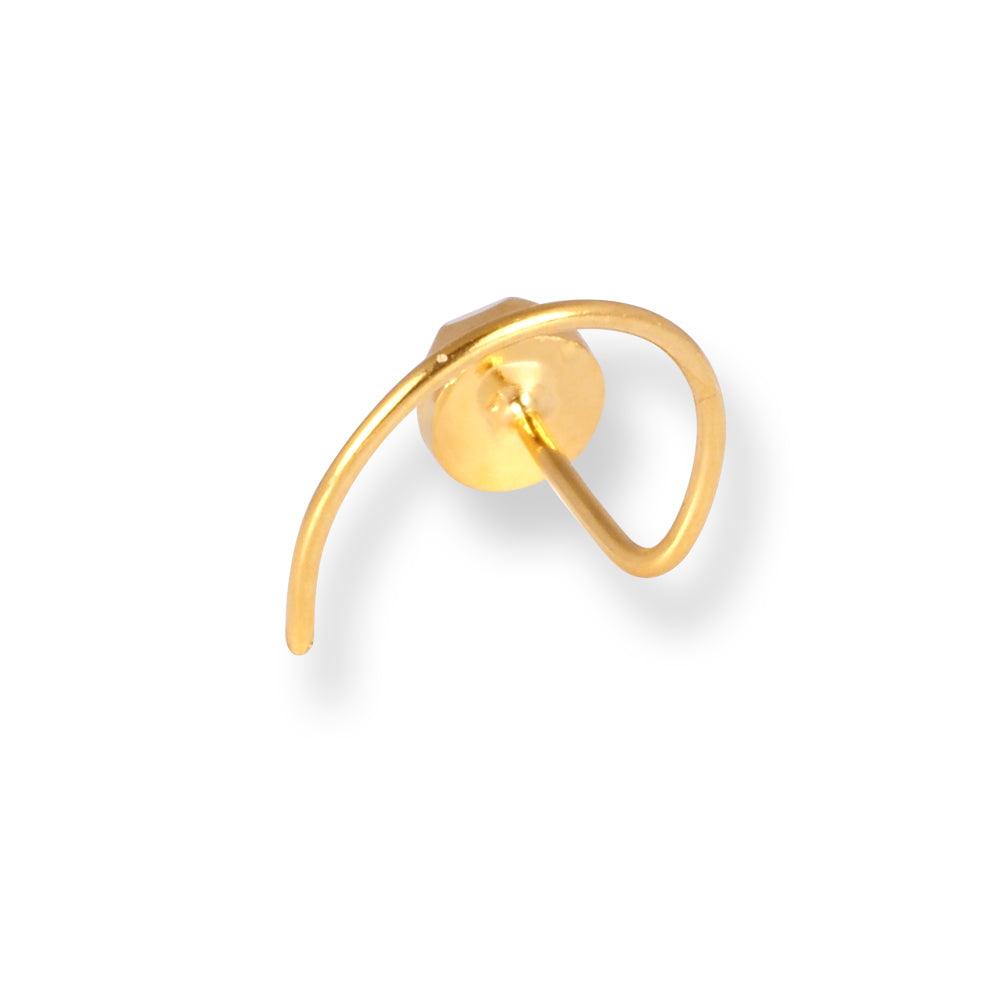 18ct Yellow Gold Wire Coil Back Nose Stud with Diamond Cut Design (2.75mm - 4.25mm) NIP-3-970