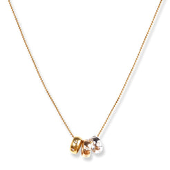 18ct Yellow, White & Rose Gold Diamond 'Stack Rings' Pendant + Chain P-7944 - Minar Jewellers