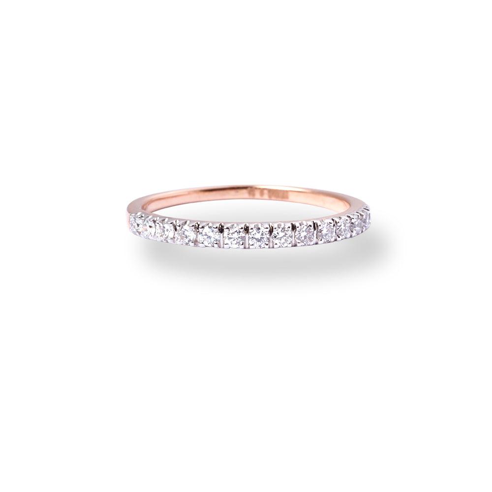 18ct Rose Gold Wedding Band With Diamond - MCS5510 - Minar Jewellers