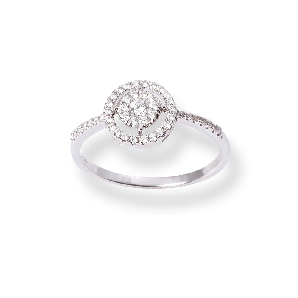 18ct White Gold Cluster Halo Diamond Ring MCS2825