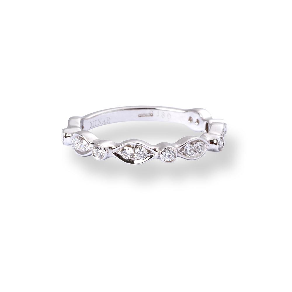 18ct White Gold Diamond Rub-over Set Eternity Ring - MCS3109 - Minar Jewellers