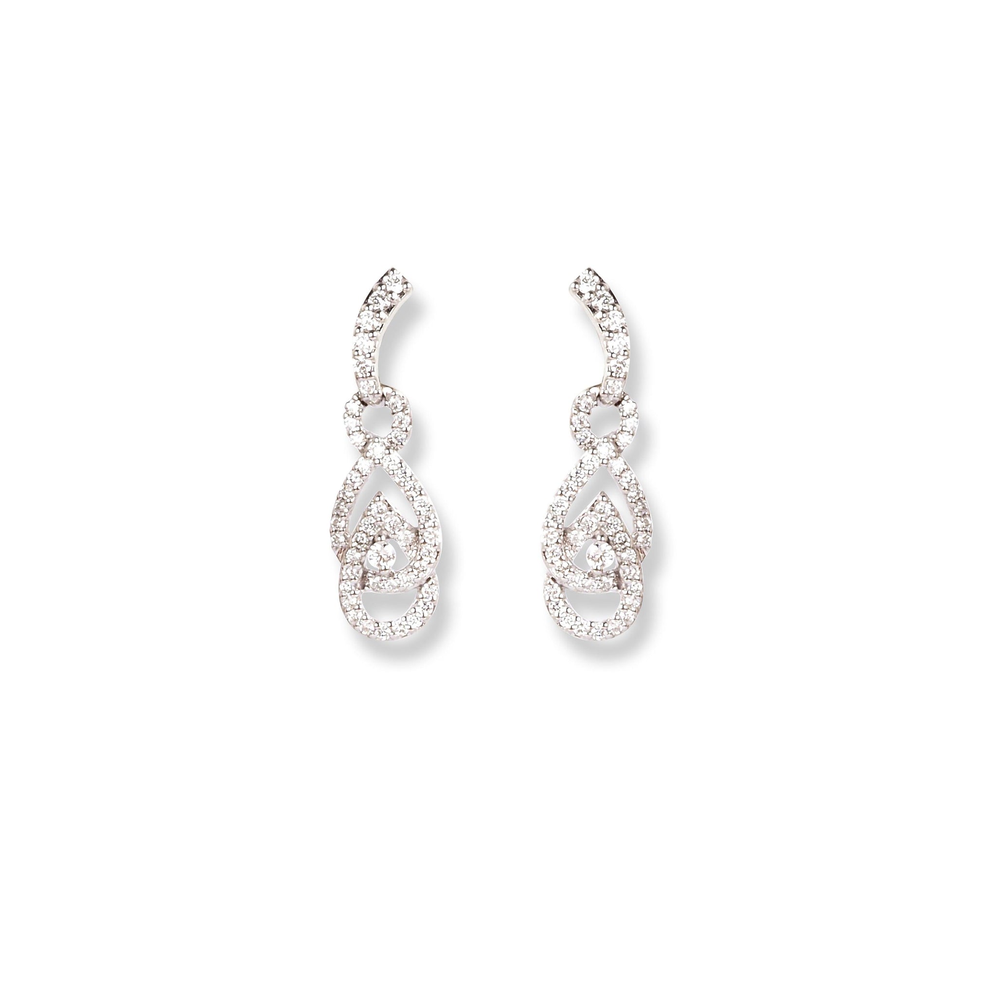 18ct White Gold Diamond Set (Pendant + Chain + Earrings) MCS6051/2