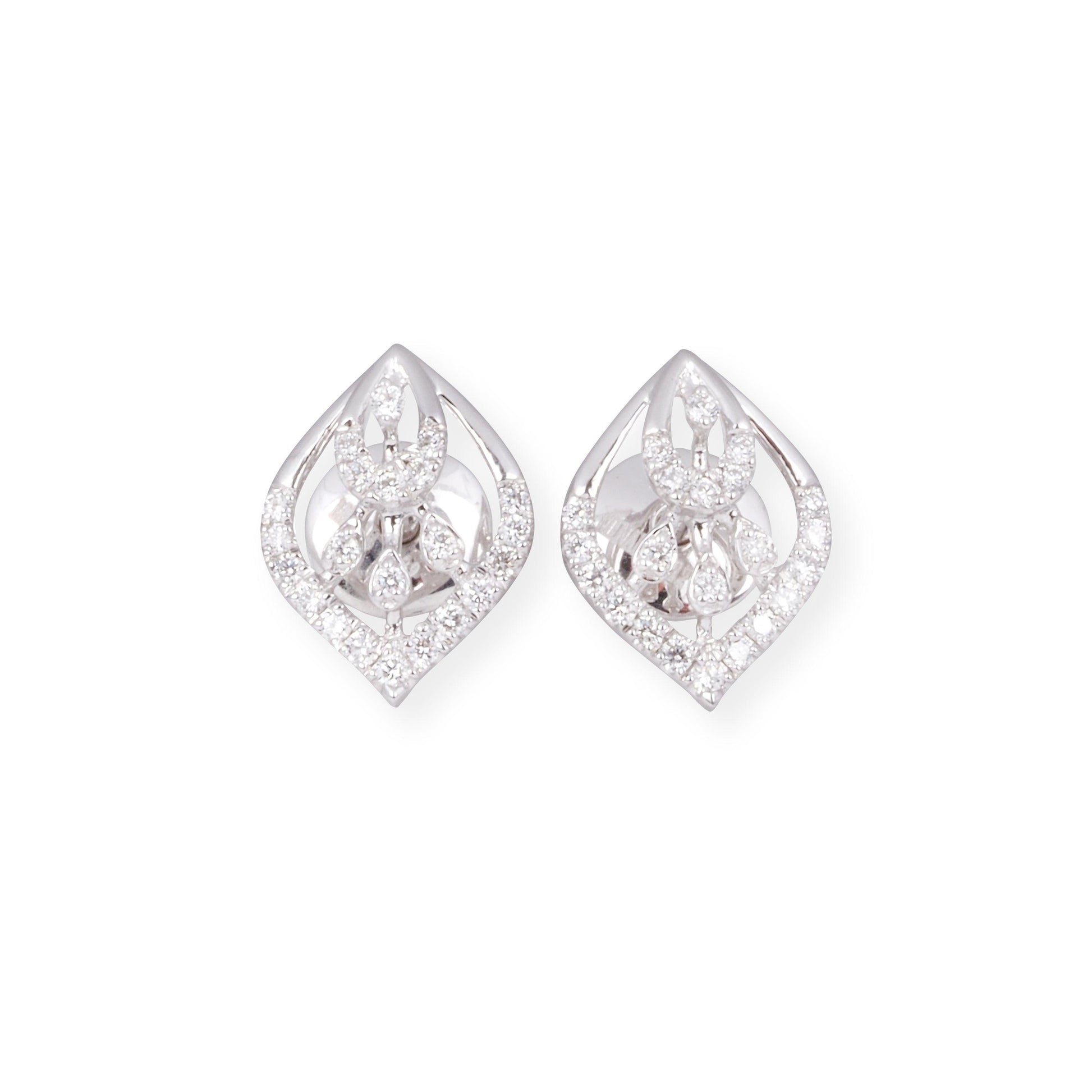 18ct White Gold Round-Cut Diamond Set (Pendant + Chain + Earrings) MCS6870/71 - Minar Jewellers