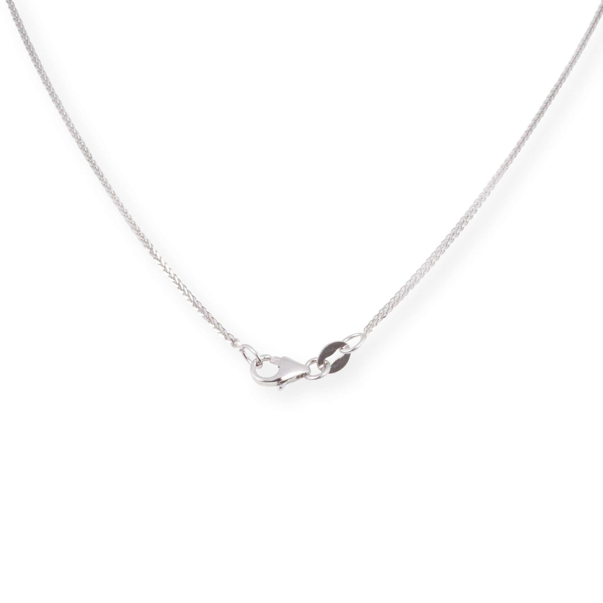 18ct White Gold Round and Baguette-Cut Diamonds Set (Pendant + Chain + Earrings) MCS6880/81