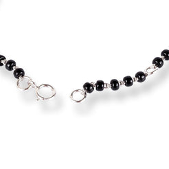 18ct Yellow Gold / 18ct White Gold Diamond Adjustable Children's Bracelet with Small Feet and Black Beads MCS4275 - Minar Jewellers