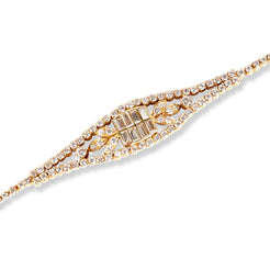 18ct Yellow Gold Diamond Bracelet with Box Clasp BR-8328 - Minar Jewellers