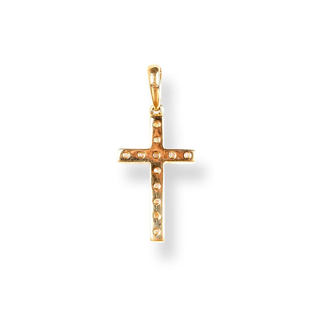 18ct Yellow Gold Diamond Cross Pendant P-7938 - Minar Jewellers