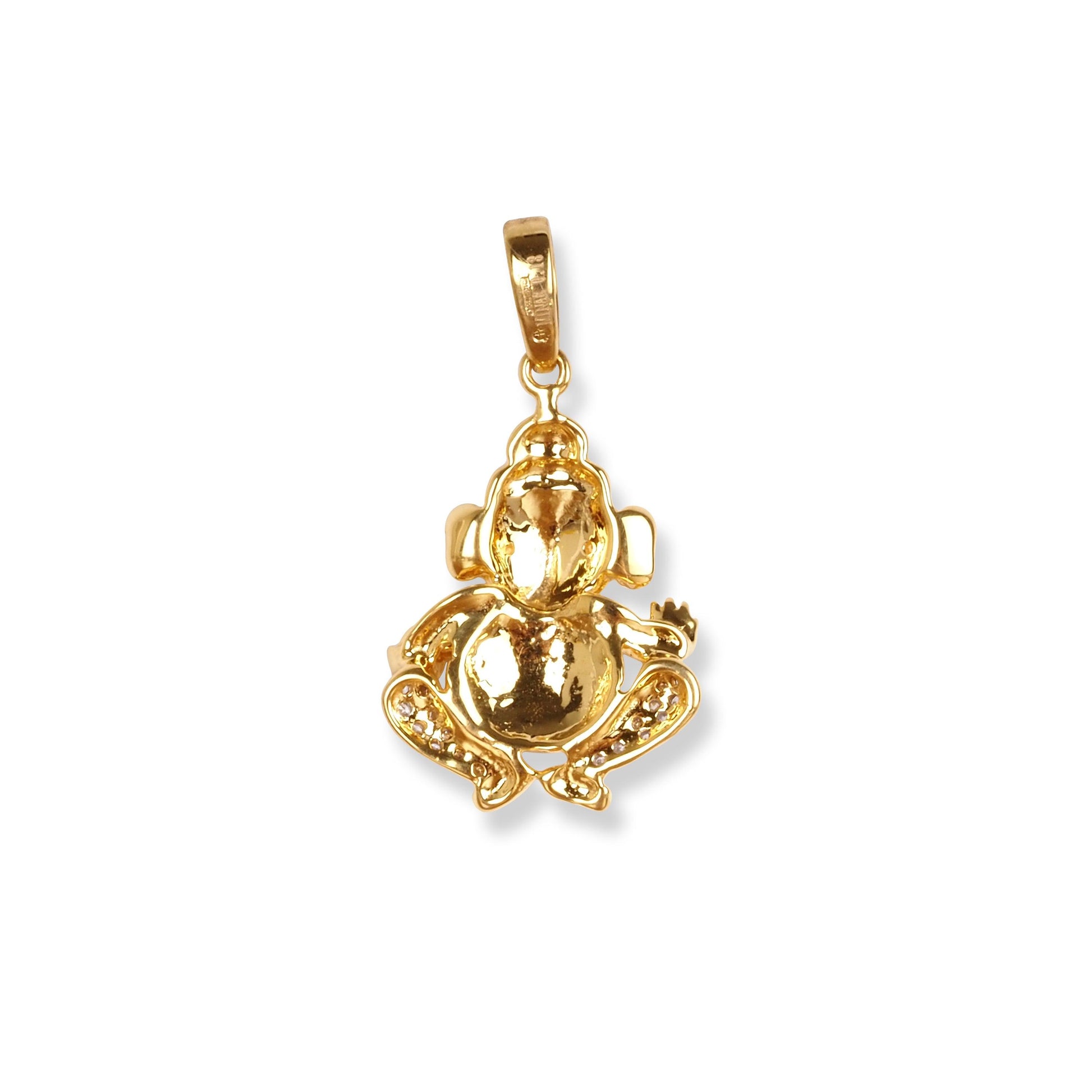 18ct Yellow Gold Diamond Ganesh Pendant MCS6831 - Minar Jewellers