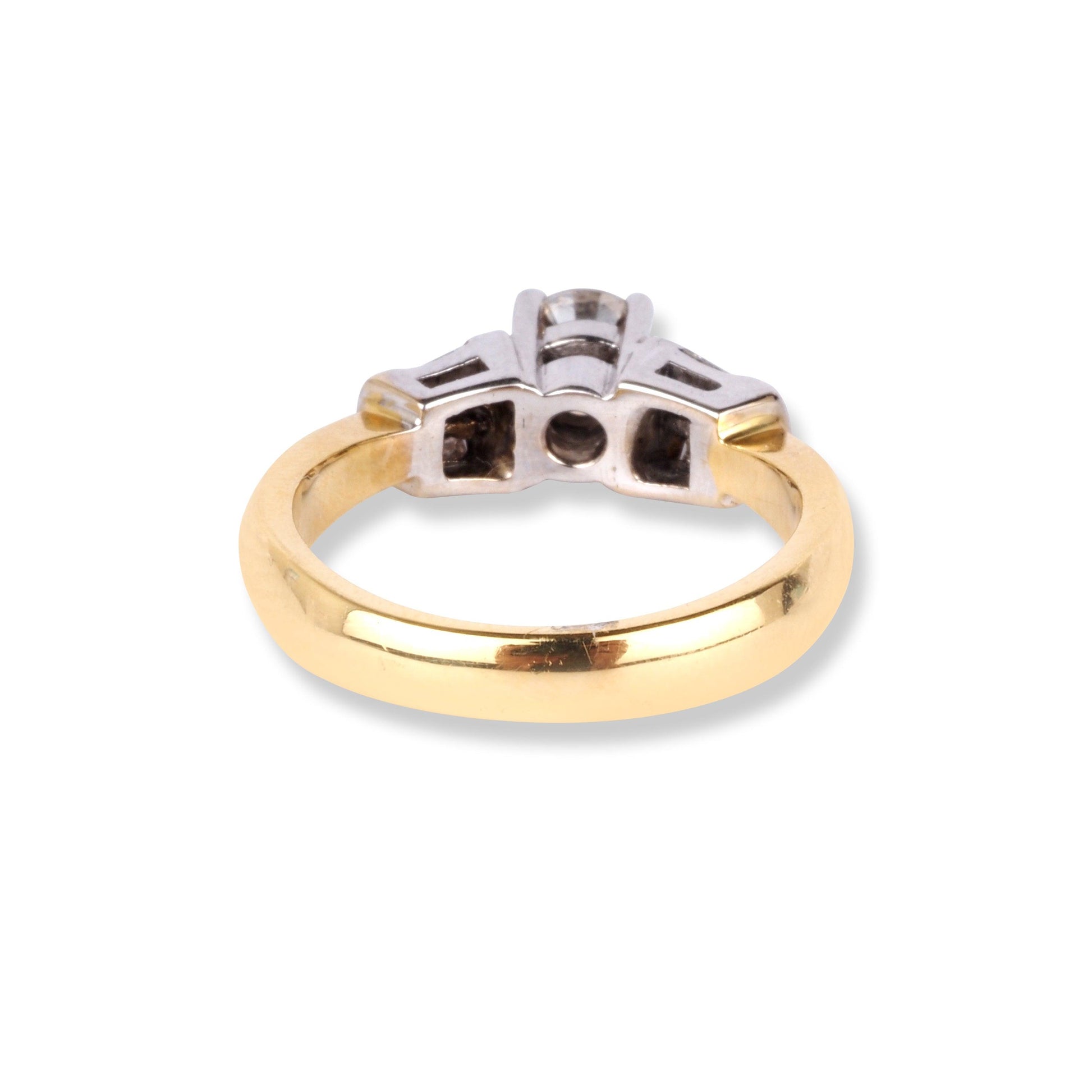 18ct Yellow Gold Diamond Ring with Rhodium Plating LR-1031 - Minar Jewellers