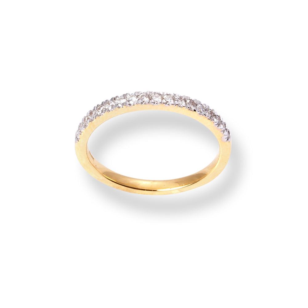 18ct Yellow Gold Wedding Band With Diamond LR-6706 - Minar Jewellers