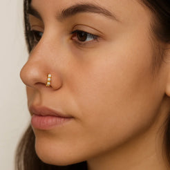 18ct Diamond Nose Ring – Premium Gold Nose Pin for Women