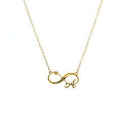 18ct Gold Infinity Heart Necklace with A Initial Letter – Luxury Gift for Her