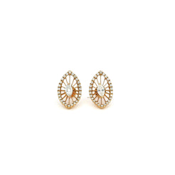 18ct Rose Gold Diamond Marquise Stud Earrings with Detachable Halo Frame