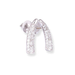 18ct White Gold Necklace with Cubic Zirconia Stones & Lobster Clasp-8615 - Minar Jewellers